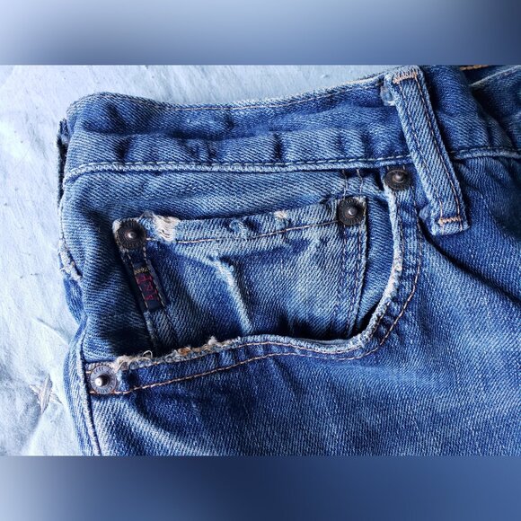 Abercrombie & Fitch Vintage Distressed Blue Jeans (32x32) Y2K - Picture 5 of 10